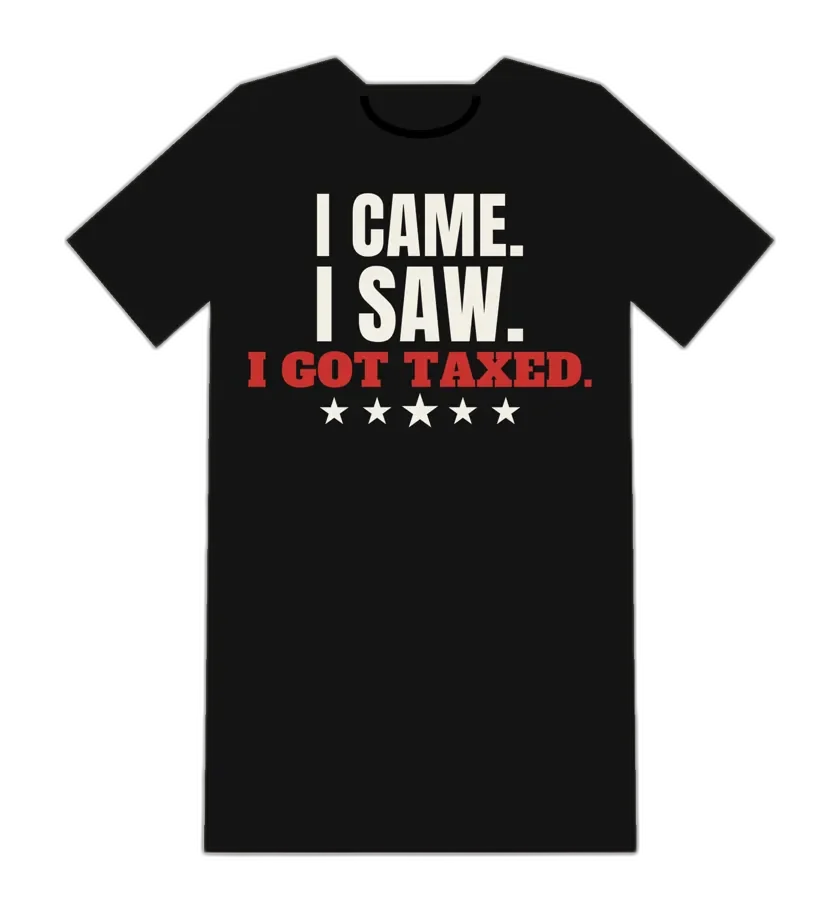 I CAME I SAW I GOT TAXED tee mockup