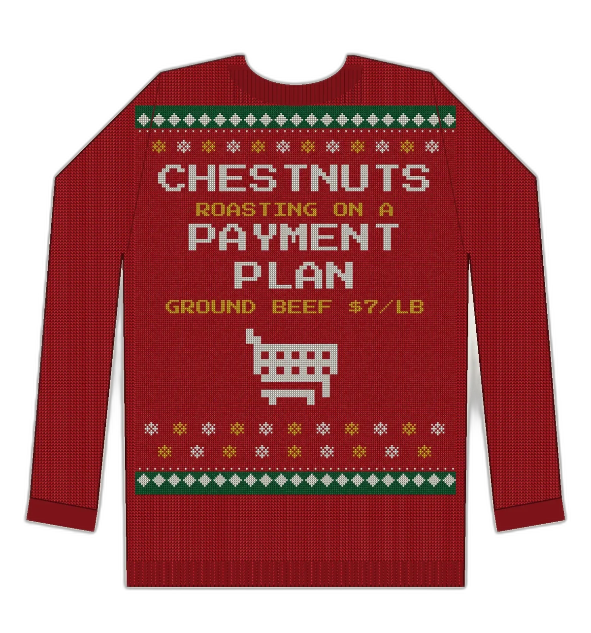 Payment Plan Chestnuts ugly Christmas sweater mockup